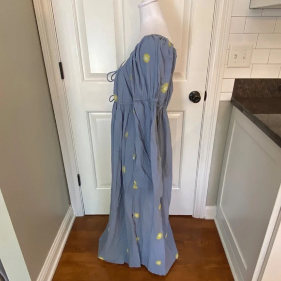 New! Free People Emory Embroidered Sun Midi Dress blue nwot 27068 - Picture 9 of 14